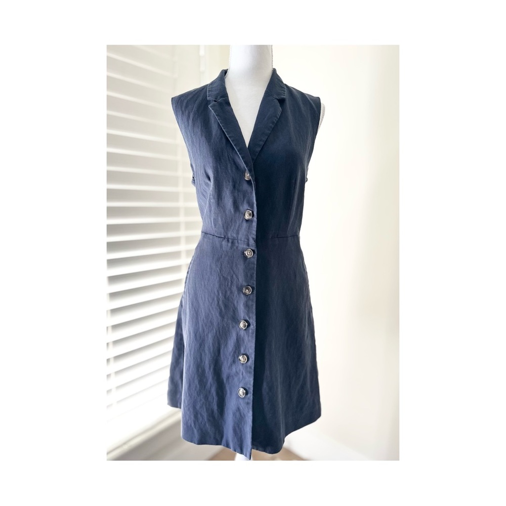 RW&CO. Navy Button-Down Mini Dress - Picture 1 of 4